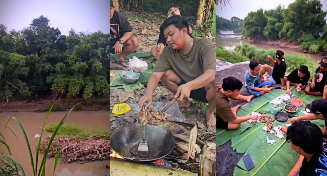 Momen Saat Denny Caknan Mancing dan Masak Ikan Bersama Teman-Temannya