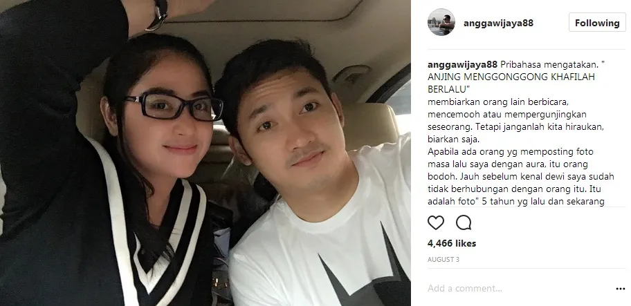 Angga bantah kabar hubungannya dengan Aura ©instagram/anggawijaya88