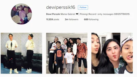 Foto-foto yang telanjang yang ada di akun IG Dewi Perssik telah terhapus
