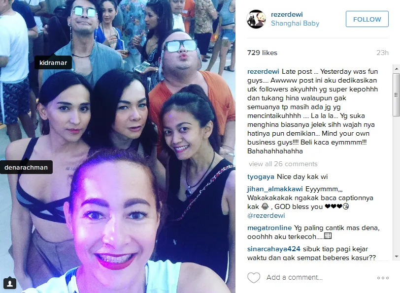 Tamparan keras Dewi untuk para haters © Instagram/rezerdewi
