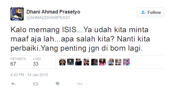Ahmad Dhani serukan minta maaf ke ISIS ©twitter/AHMADDHANIPRAST