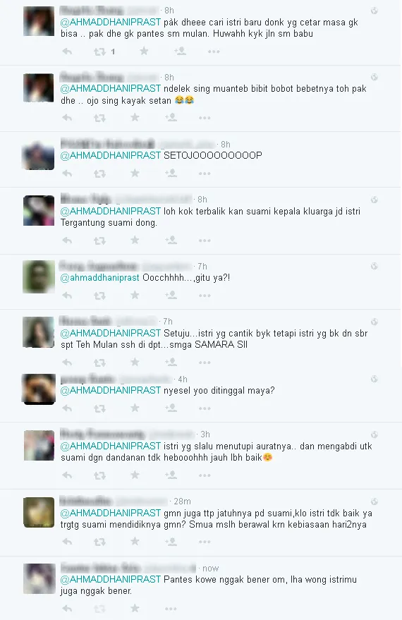 Komentar netizen mengenai tweet Dhani / © Twitter