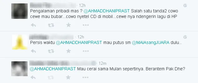 Komentar user mengenai tweet Dhani / © Twitter