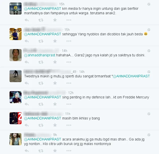 Komentar netizen tanggapi tweet Dhani / © Twitter