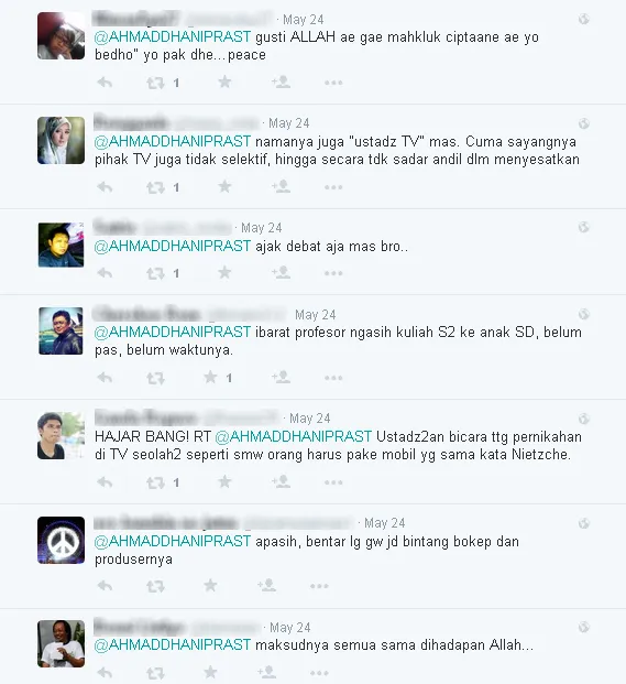 Komentar netizen mengenai tulisan Dhani / © Twitter