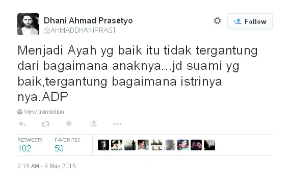 Dhani mengenai sosok ayah yang baik / © Twitter