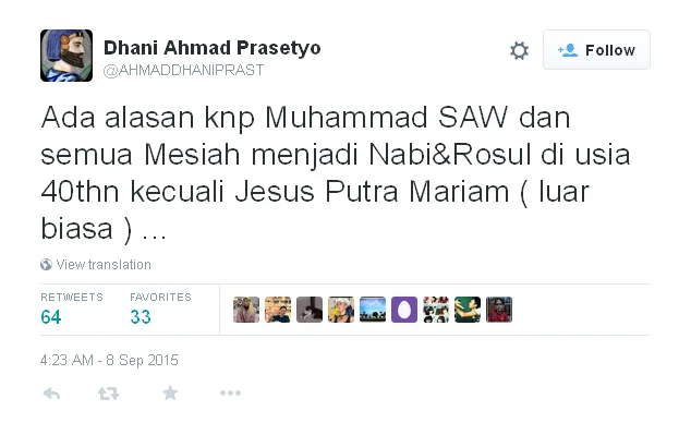 Tweet Dhani yang bikin heboh netizen © Twitter/ahmaddhaniprast