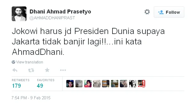 Dhani lagi-lagi sindir Jokowi / © Twitter