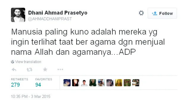 Dhani sindir penceramah agama? / © Twitter
