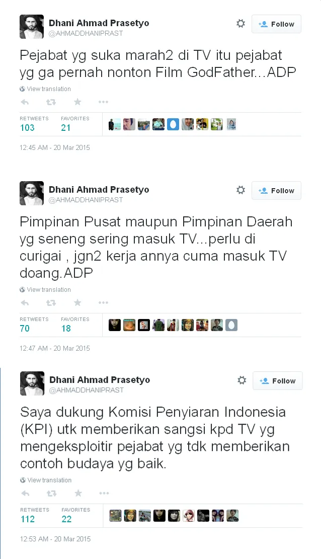 Tamparan keras Dhani untuk Ahok? / © Twitter