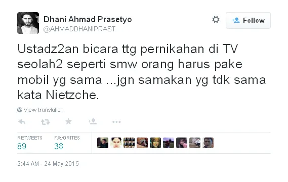 Dhani sindir para ustad / © Twitter
