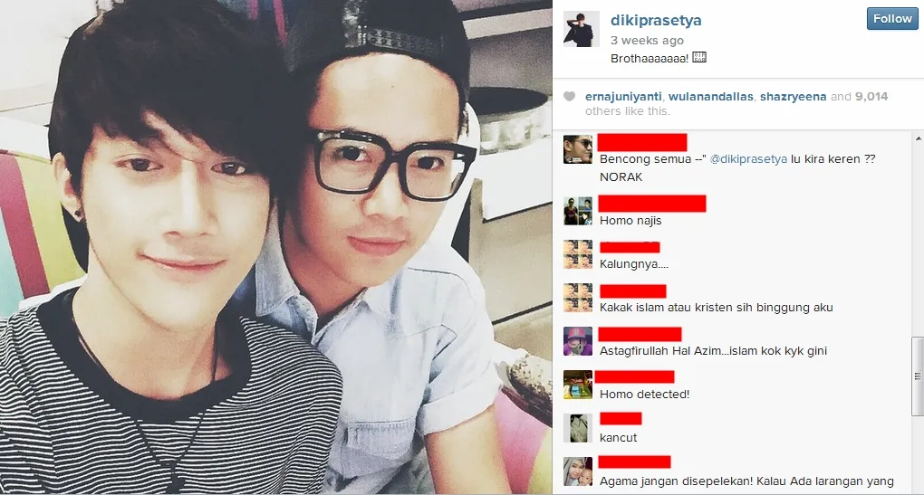 Komentar netizen mengenai foto Dicky / © Instagram