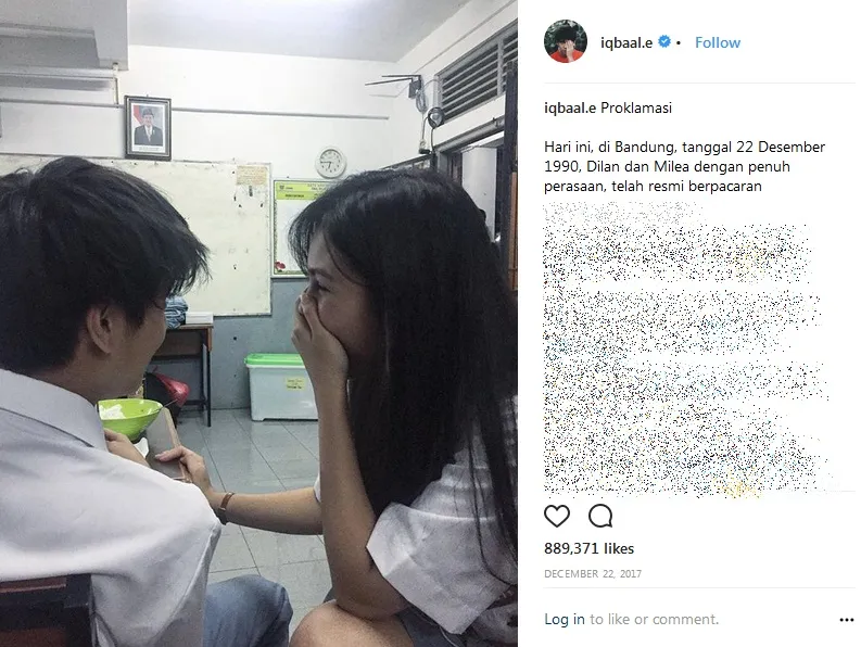 Kedekatan Iqbaal dan Vanesha di lokasi syuting film DILAN 1990. Credit: via instagram.com/iqbaal.e