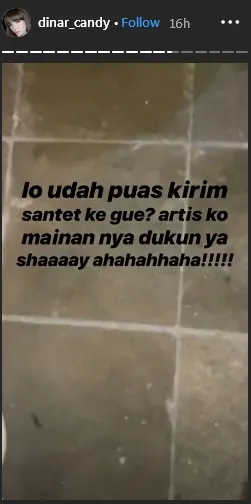 Candy Dinar dikirimi santet © Instagram/dinar_candy