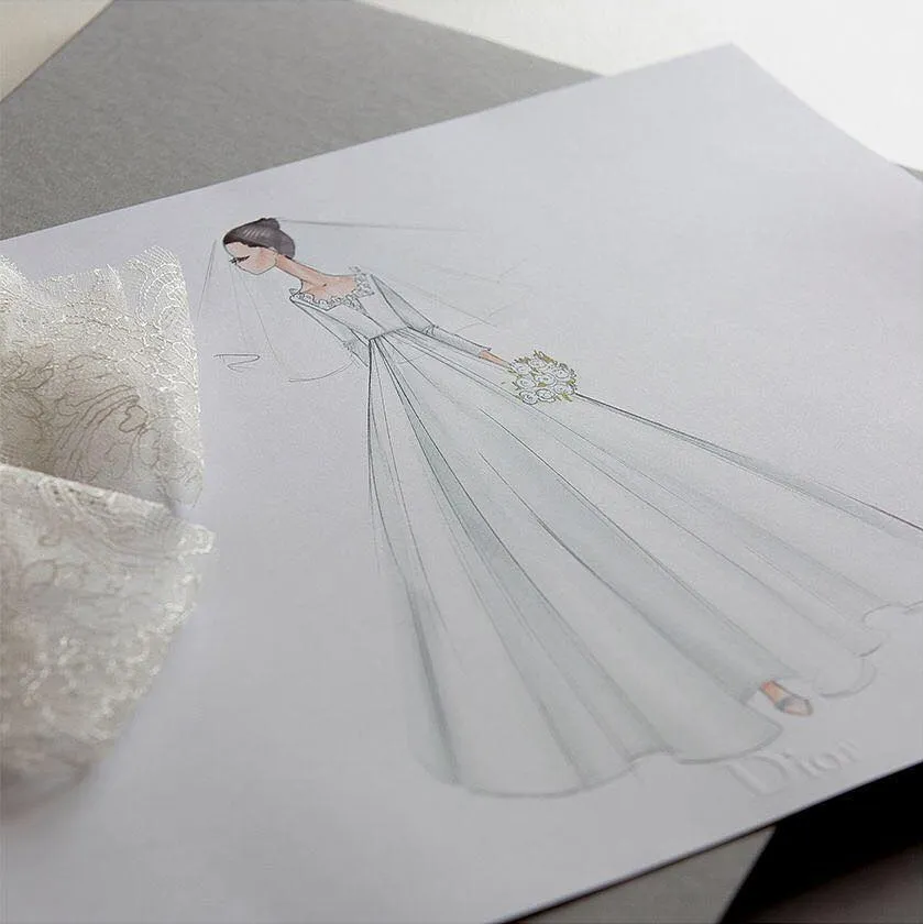 Sketsa rancangan Maria Grazia Chiuri © instagram.com/dior / Sophie Carre