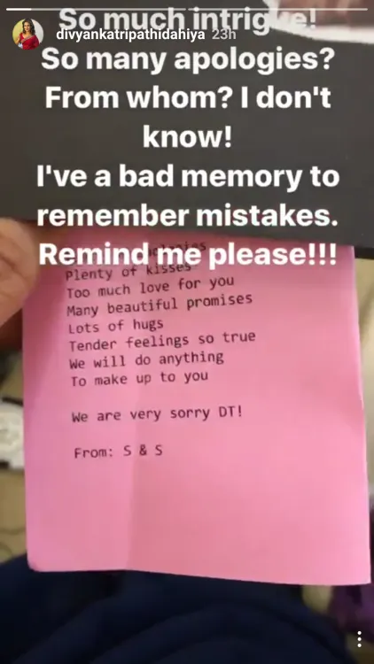 Siapa pengirim surat misterius ini? ©instagram/divyankatripathidahiya