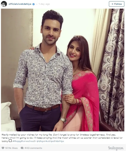 Vivek memberikan doa pada Divyanka ©instagram/officialvivekdahiya