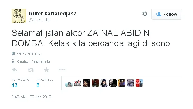 Tweet dari Butet / © Twitter