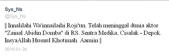 Tweet dari Sys NS / © Twitter