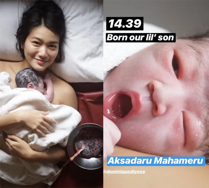 Dominique Diyose melahirkan bayi laki-laki. © Instagram.com/ivanhandoyo