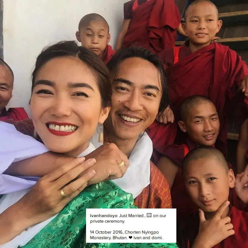 Dominique Diyose menikah di Bhutan. 姆nstagram.com/ivanhandoyo