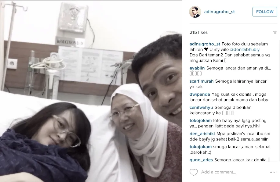 Donita berpose dengan sang suami jelang melahirkan. ©instagram.com/adinugroho_st