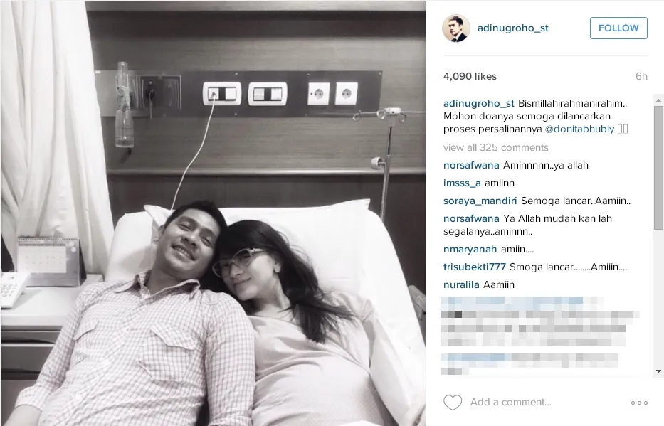 Donita terlihat lemah jelang melahirkan. ©instagram.com/adinugroho_st
