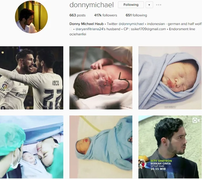 Deretan postingan Donny Michael setelah mendapatkan anak pertama. Selamat! © instagram.com/donnymichael