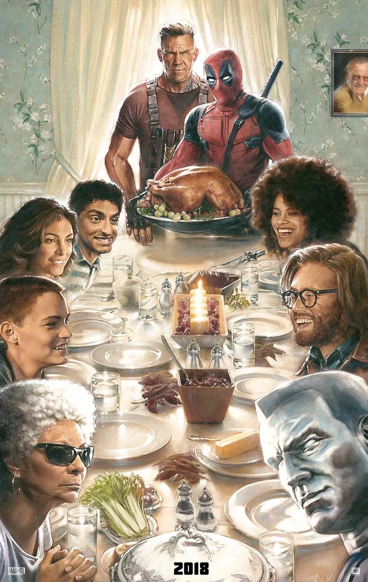 Poster un-official Deadpool untuk thanks giving 2017, KLovers bisa tebak siapa saja castnya? © twitter.com/vancityreynolds/