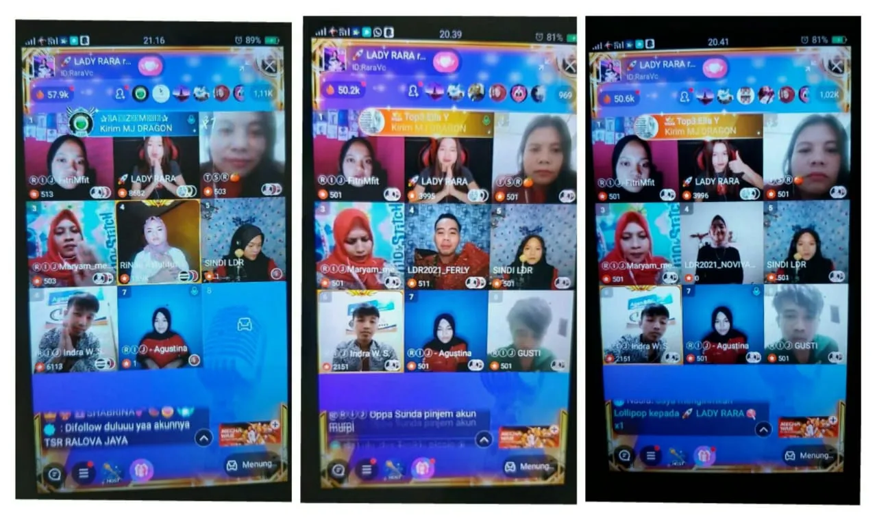 Keseruan para peserta bersama Rara LIDA dalam tayangan live Bigo (credit: Ralova Indonesia Jaya)