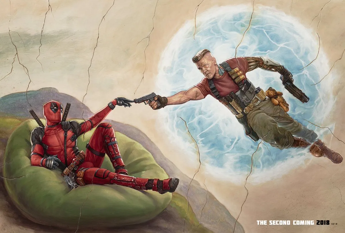 Karikatur Deadpool vs Cable yang kocak. © twitter.com/vancityreynolds