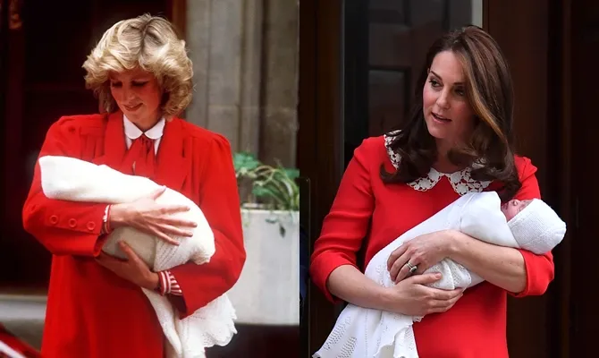 Putri Diana dan Kate Middleton, gaunnya hampir mirip kan? © Rexfeatures - AFP