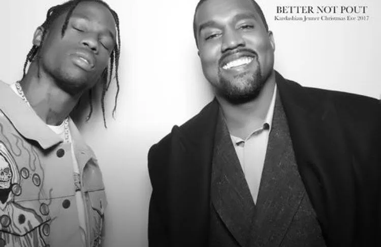 Travis dan Kanye juga pose bareng. Credit: Twitter.com