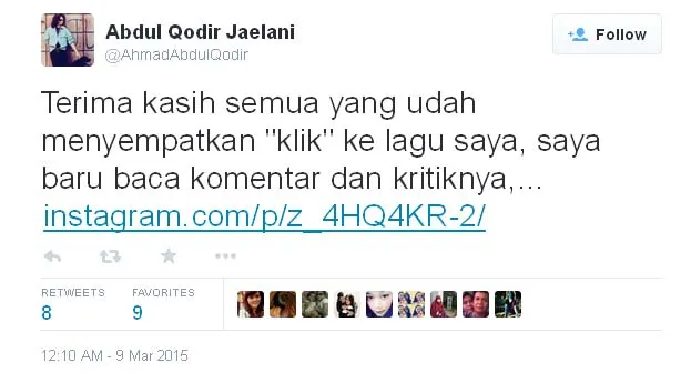 Dul menanggapi banyaknya komentar atas karyanya itu ©twitter.com/AhmadAbdulQodir