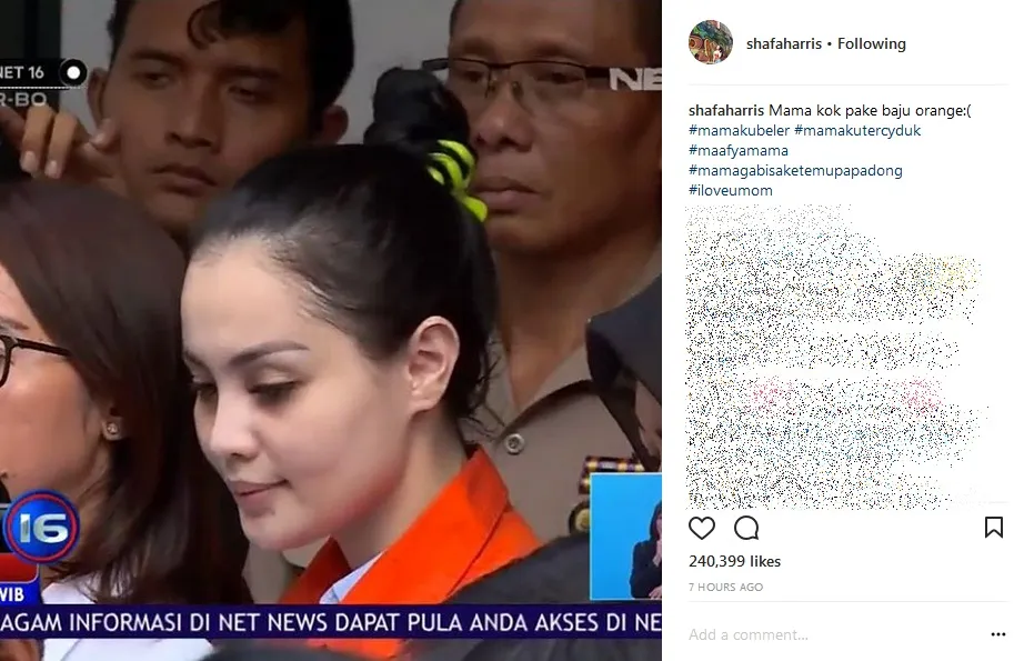 Sindiran Shafa Haris terhadap Jennifer Dunn. Credit: via instagram.com/shafaharris