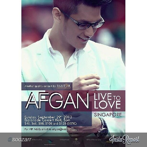 29 September, Afgan Gelar Konser Tunggal Di Singapura 