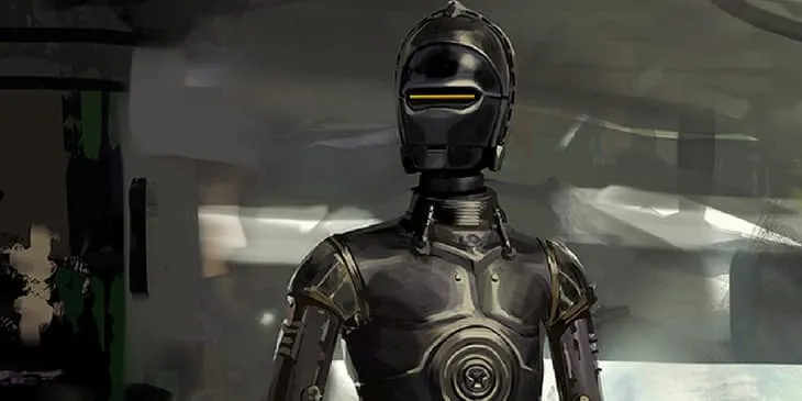 Desain awal K2S0 dibuat mirip dengan C3P0 © screenrant.com