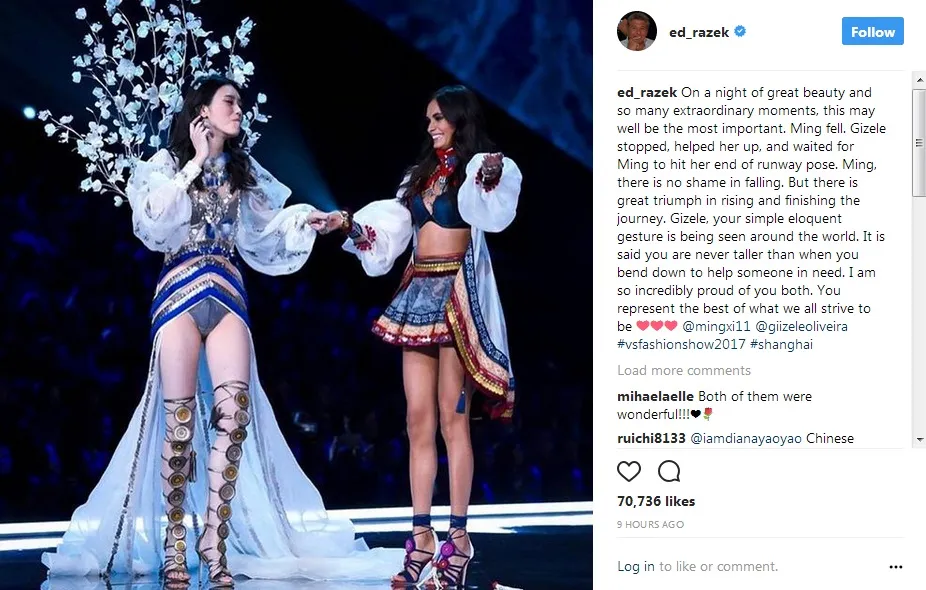 Ed Razek tetap memuji Ming Xi © Instagram.com/ed_razek