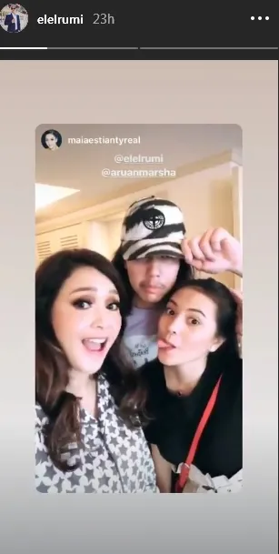El menikmati waktu bersama Maia Estianty dan Marsha Aruan di Tokyo ©instagram/elelrumi