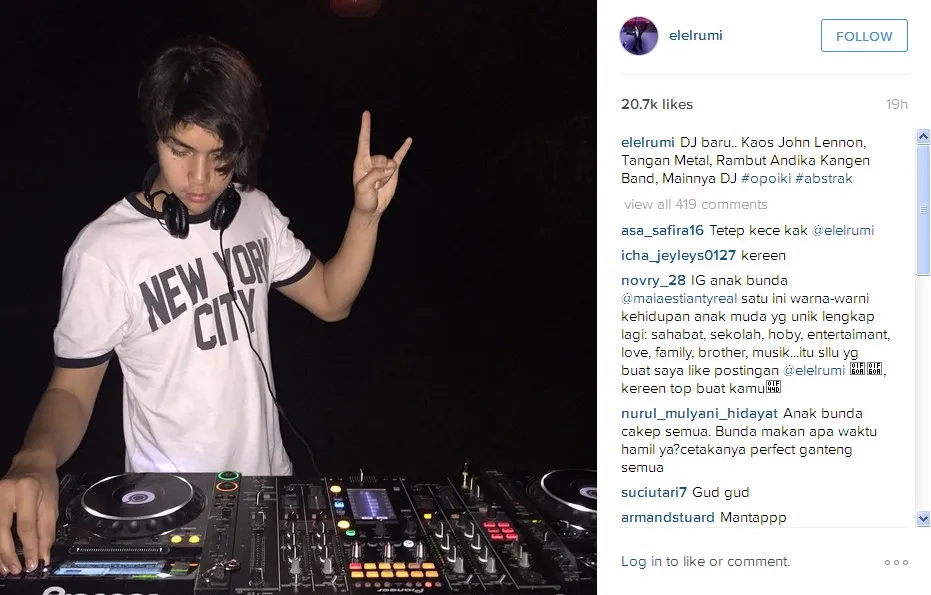 El Rumi Ingin Menjadi DJ © Instagram elelrumi
