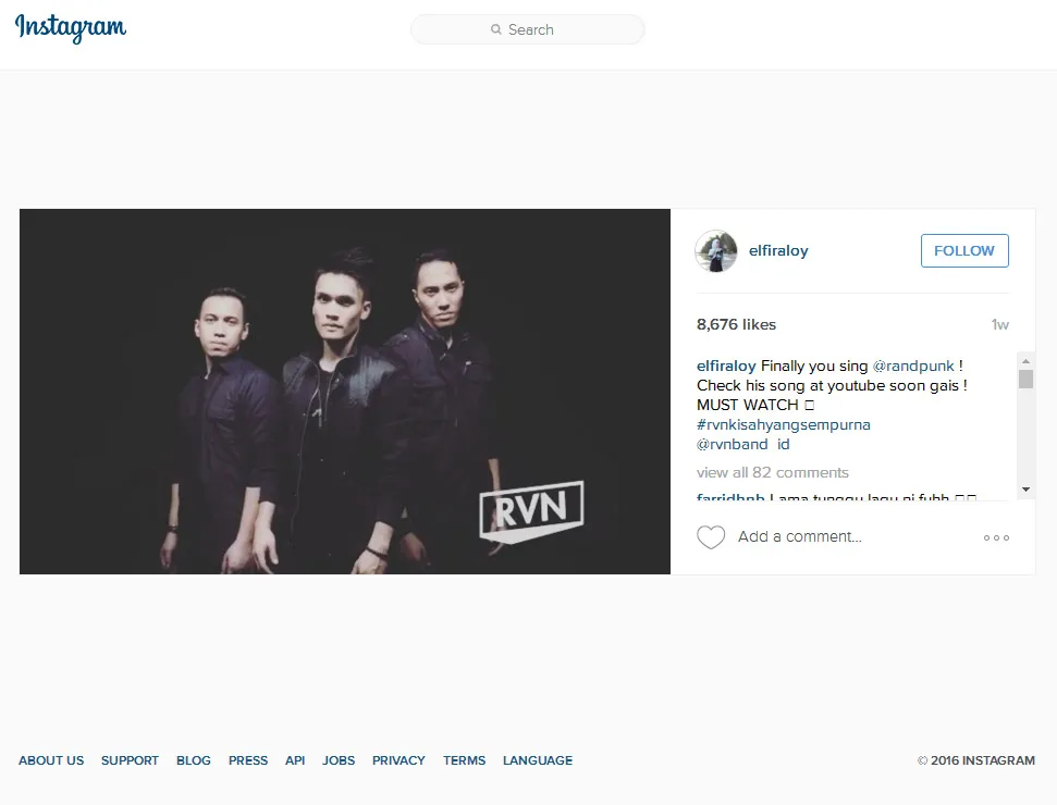 Terus mendapat respon positif, kali ini Elfira Roy yang menunjukkan dukungannya pada RVN © instagram.com/elfiraloy