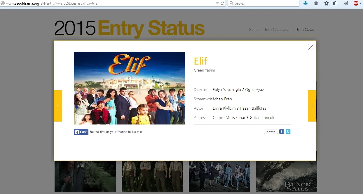 'Elif' masuk ajang Seoul International Drama Awards 2015. @SDA