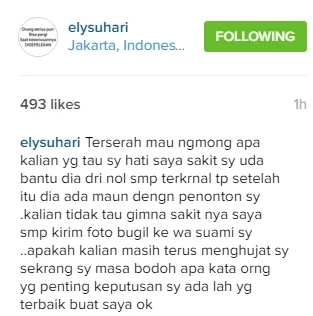 Elly tak peduli dengan omongan orang tentang dirinya ©instagram/elysuhari
