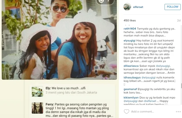 Awal pertengkaran Elly dan Ferry. ©instagram/elferset