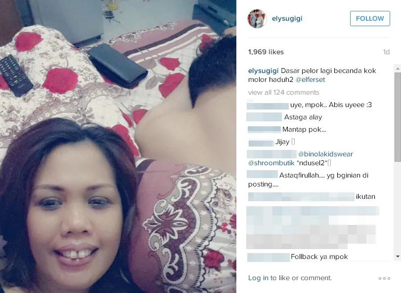 Elly kembali pamer 'foto ranjang' dengan Ferry © instagram.com/elysugigi