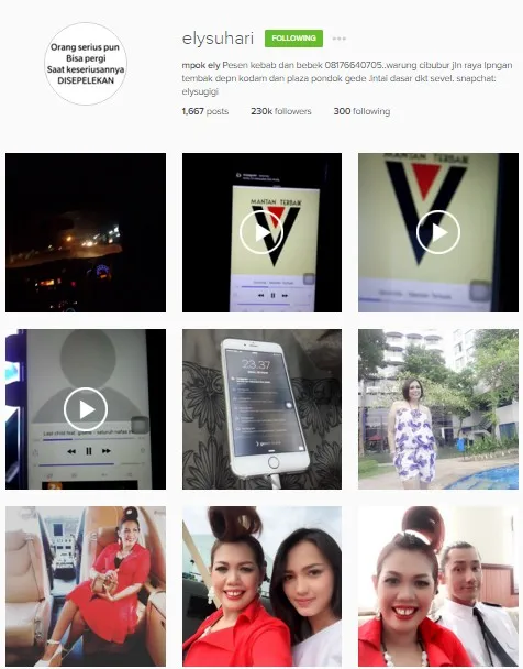 Elly belum mengubah foto avatarnya © instagram.com/elysuhari