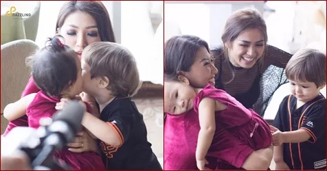 Keakraban Thalia dan Baby El © Instagram/inijedar - sarwendah29