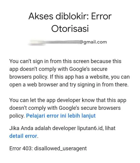Jika email kamu diblokir kamu bisa mengecek apakah chrome kamu sudah terupdate apa belum (credit: KapanLagi)