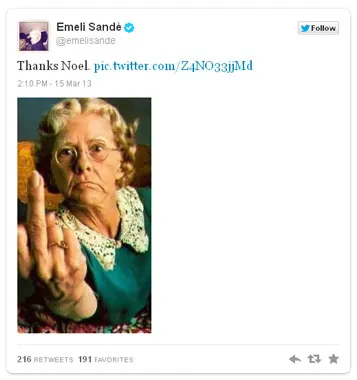 Twit Emeli Sande Kepada Noel Gallagher