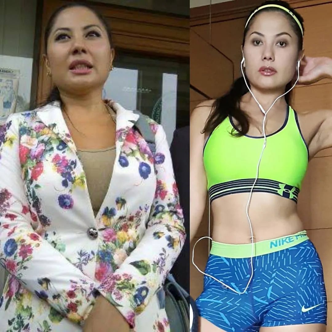 Foto kiri ketika Emma belum mengubah pola hidupnya (credit : instagram.com/emmawarokkaofficial)